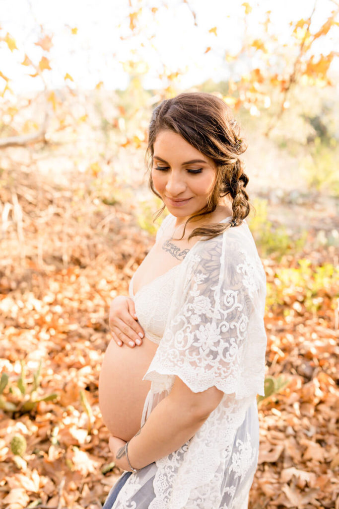 Expecting mom posed for maternity photos
